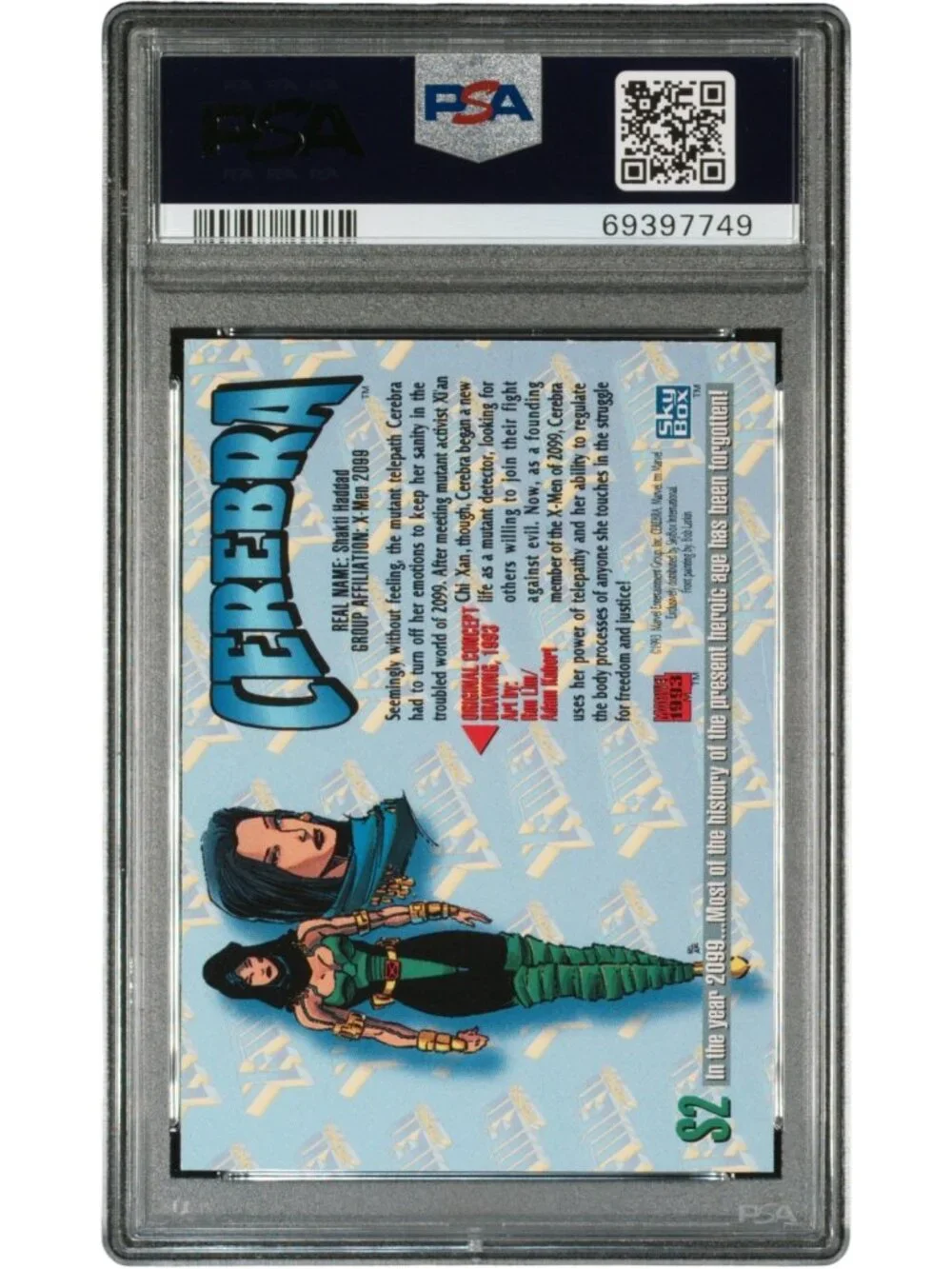1993 Marvel Masterpieces 2099 DYNA-ETCH FOIL #S2 CEREBRA PSA 10 GEM MINT
